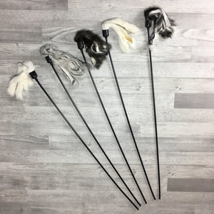 XL Rabbit Fur Teaser Cat Toy