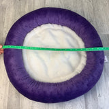 Purple & white minky bed