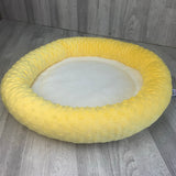 Yellow & white minky bed