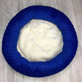 Blue & cream minky bed