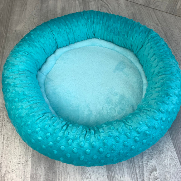 Turquoise minky bed