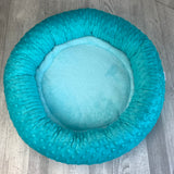 Turquoise minky bed
