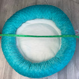 Sea turquoise & white minky bed