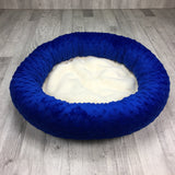 Blue & cream minky bed
