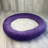 Purple & white minky bed