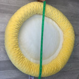 Yellow & white minky bed