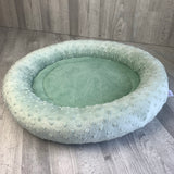 Sea green minky bed