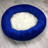 Blue & cream minky bed