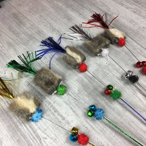 Doormouse fur & Mylar Cat Teaser Toy