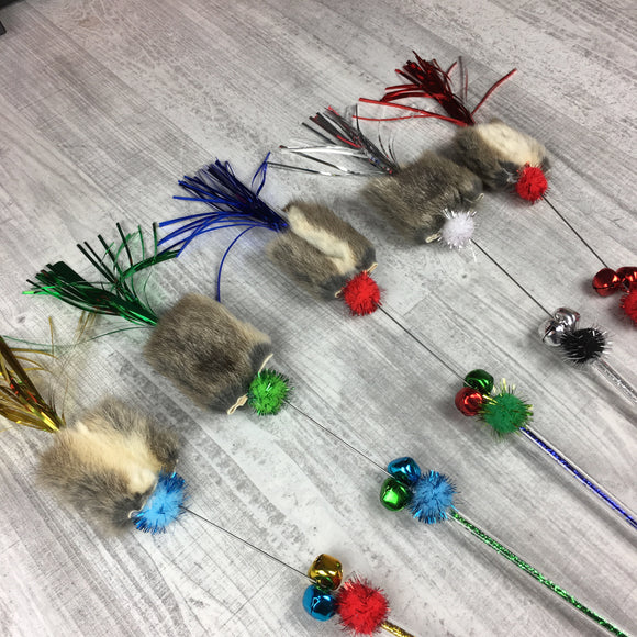 Doormouse fur & Mylar Cat Teaser Toy