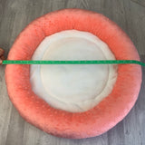 Peach & white minky bed