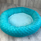 Turquoise minky bed