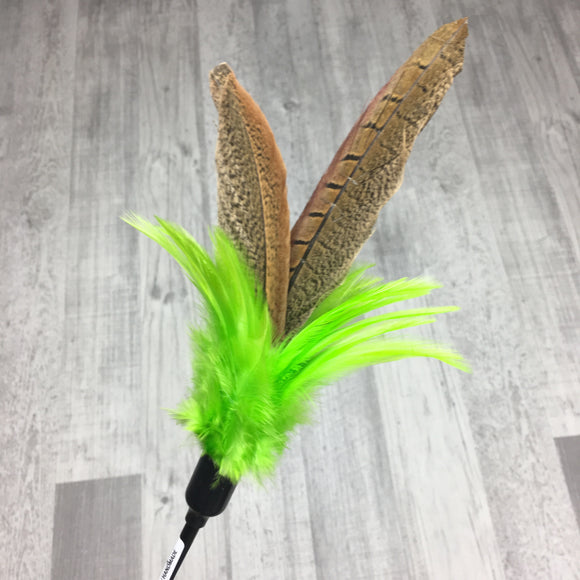 Pheasant duster cat teaser toy
