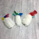 Rabbit fur & feathers toss toy